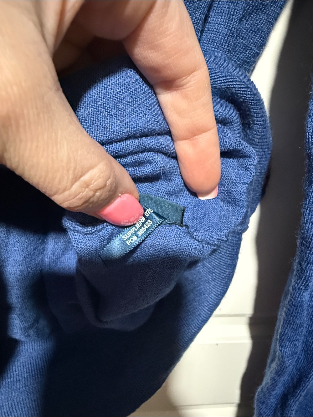 Polo by Ralph Lauren Men's V-Neck Sweater in Blue with Yellow Pony - Picture 7 of 7